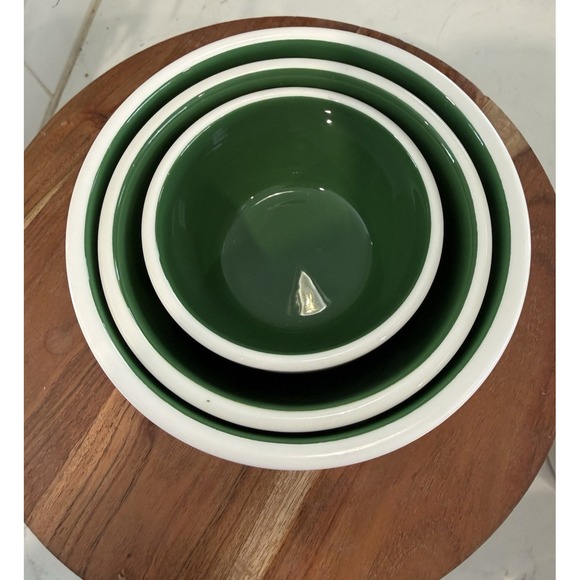 Rae Dunn Mugs St. Patrick's Day (2) and Terramoto Stacking Bowls (3) White/Green - Picture 8 of 16